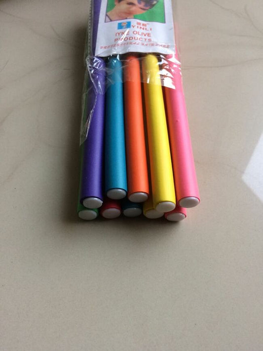 10 Pieces Medium Size Mixed Color Bending Rollers