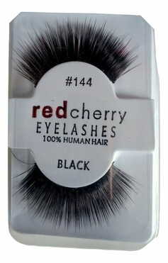 Red Cherry Eyelashes Black 100% Human Hair #160