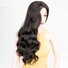 Synthetic Body Wave Hair Wig Long Black Color
