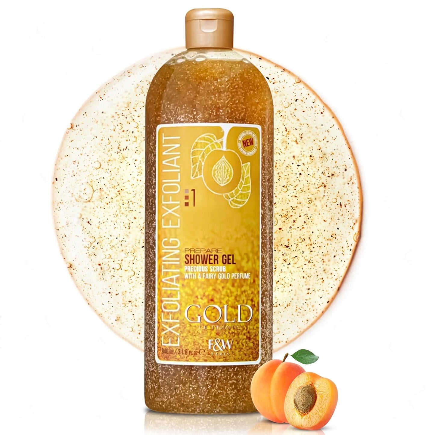 F&W GOLD Ultimate Fair and White White Gel Douche Exfoliating Shower Gel/Precious Scrub 940ml / 31.8fl.oz