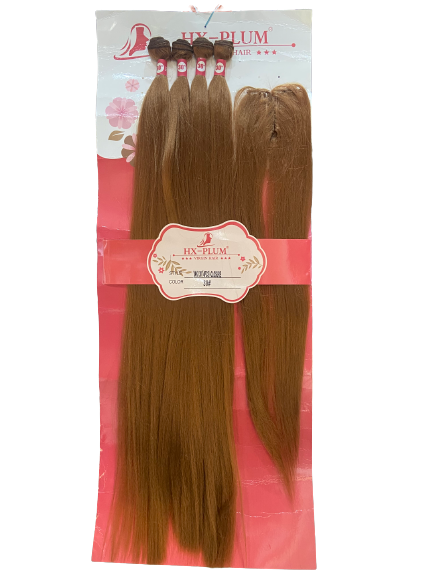 HX-PLUM Premium Yaki Synthetic Blend Weave 30inch With Closure