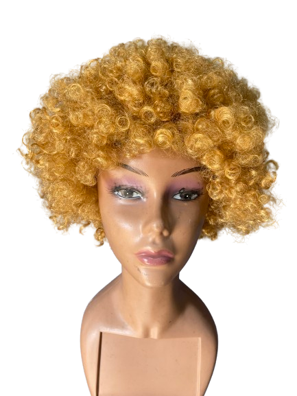 Gold afro deals wig