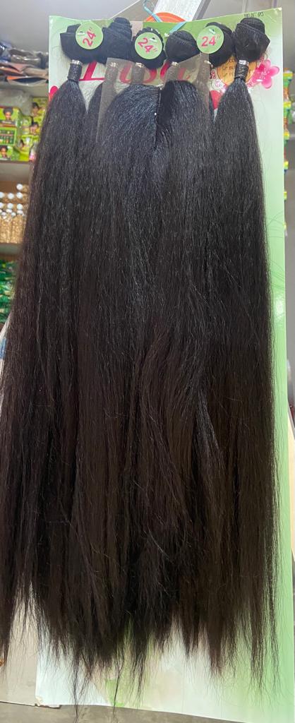 Lisa Premium Quality Long Straight 24 Inches Synthetic Weave With Closure - One Pack Solution
