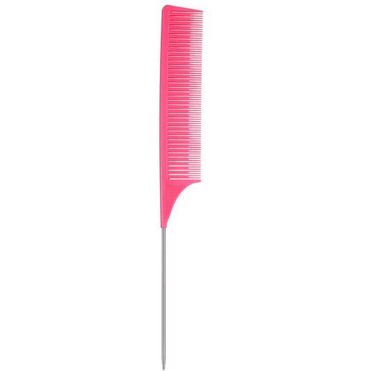 Rat Tail Comb for Hair Stylist, Parting Combs for Braiding hair, Rattail Comb with Metal Stainless Steel Pintail for Sectioning, Teasing and Styling