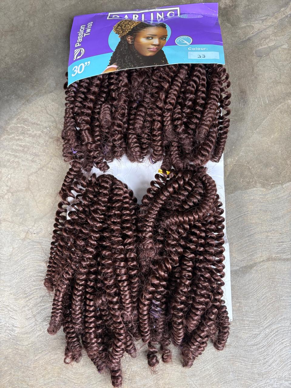 Darling Passion Twist Synthetic Crochet 30" 240g Double Pack - Color 33