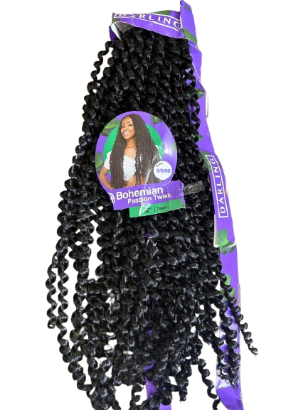 Darling Bohemian Passion Twist Crochet Braid 32inches 35pcs - Black