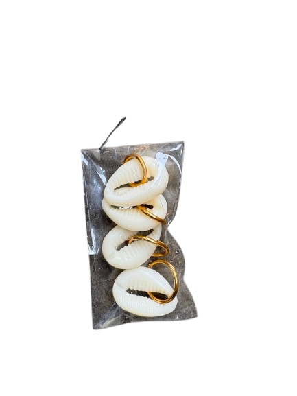 Cowries For Hair Braids Beads - 4 Pcs