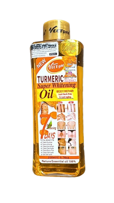 Veet Gold Original Turmeric Super Whitening Body & Face Repair Oil Dark Spot & Anti-Aging