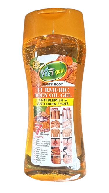 Veet GoldTurmeric Body Oil Gel Anti Blemish & Anti Dark Spot 7 Days Active Whitening