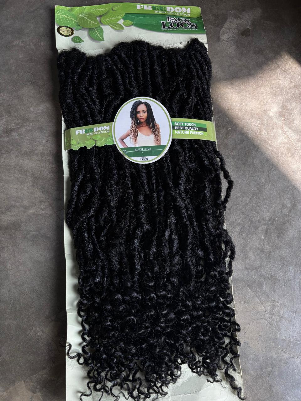 Freedom Collection Ruth Locs Dreadlock Synthetic Crochet - Black 22inch 76 Strands