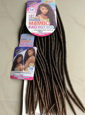 2X Mambo Faux Locs Crochet Braid 18 inches 24 Strands