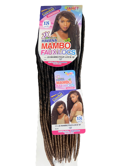 2X Mambo Faux Locs Crochet Braid 18 inches 24 Strands