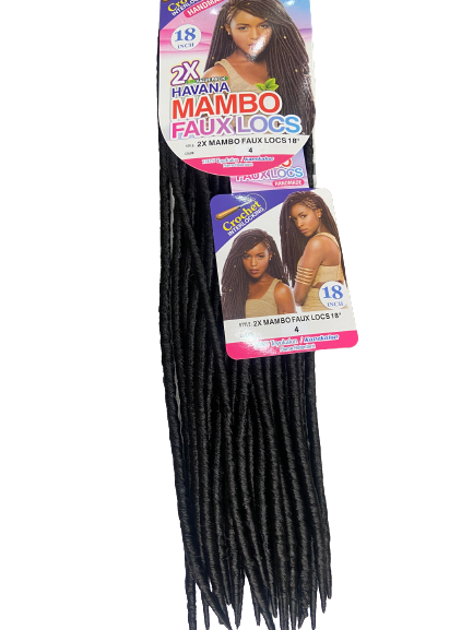 2X Mambo Faux Locs Crochet Braid 18 inches 24 Strands
