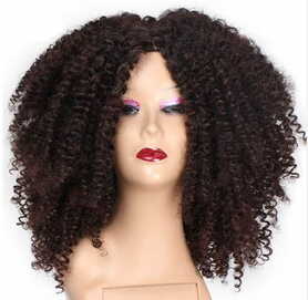 Afro Kinky Curly Synthetic Heat Resistant African Fluffy Hairstyle Wig