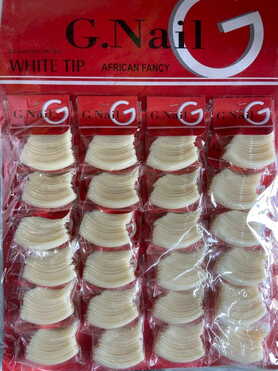 G.Nail White Tip African Fancy 24 Assorted Artificial Nail Tips (One Sachet)