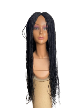Long Ombre Braided Wig Black 38 Inches