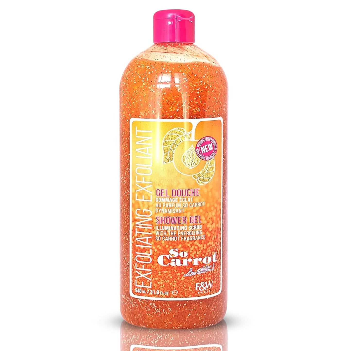 F&W Fair and White Gel Douche So Carrot Illuminating Body Scrub Body Wash 31.8 Floz / 940ml