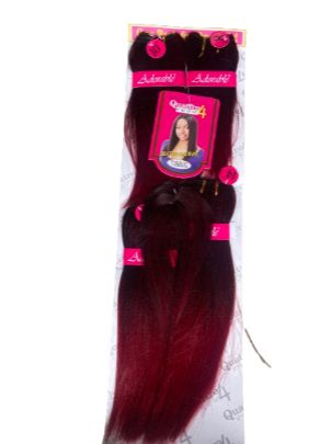Adorable Quattro Yaki Wave With Closure Maroon- 4 in 1 8" 10" 12" 14"