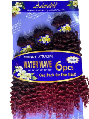 Adorable Water Wave 16" 18" 20"  1/Maroon- One Pack Solution
