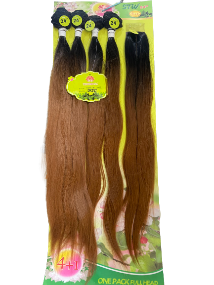 Thormona STW24 Ombre 24 Inches Long Straight Synthetic Weave - With closure