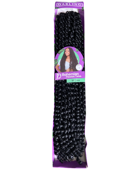 Darling  Bohemian Passion Twist Crochet Braid 32inches 35pcs - Black