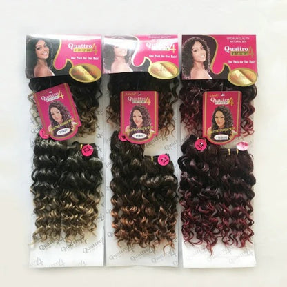 Quattro Spanish wave Premium Quality synthetic Weave with Closure