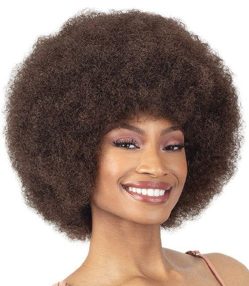 Look Natural Afro Kinky Synthetic Wig - Maroon