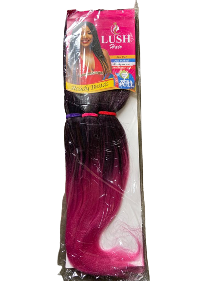 Lush Pre-streched Ready To Use Braid (Hot Water Use) 180g 24" - 1/Pink