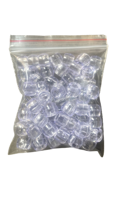 Hair Beads Premium White Transparent Up To 50 Pieces - Baby size