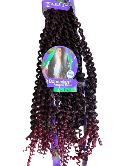 Darling Bohemian Passion Twist Crochet Braid 32inches 35 Strands - Color 1/900