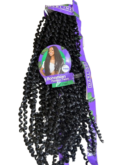 Darling  Bohemian Passion Twist Crochet Braid 32inches 35pcs - Black
