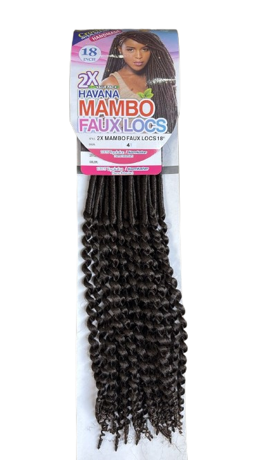 2X Mambo Faux Locs Crochet Braid 18 inches 20 Strands -Color 4