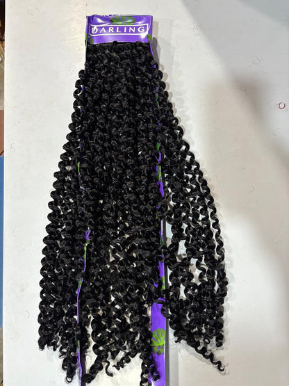 Darling  Bohemian Passion Twist Crochet Braid 32inches 35  Strands - Black