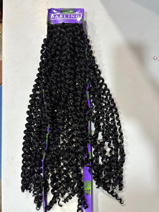 Darling  Bohemian Passion Twist Crochet Braid 32inches 35  Strands - Black