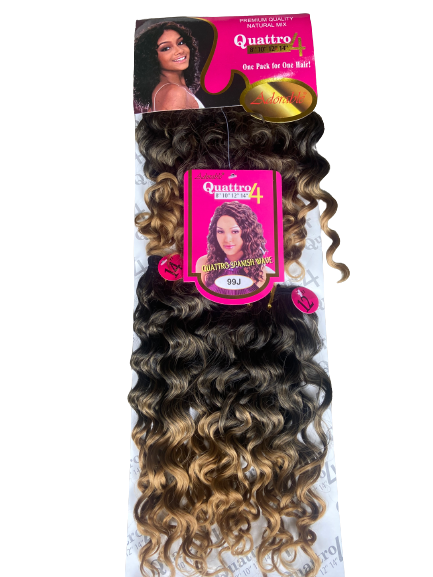 Quattro Spanish wave Premium Quality synthetic Weave with Closure