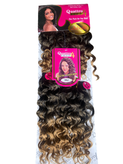 Quattro Spanish wave Premium Quality synthetic Weave with Closure