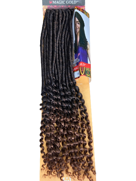 18 Inch 45cm 20 Roots Kanekalon Crochet Faux Locs with Curly Hair Ends Twist Braids
